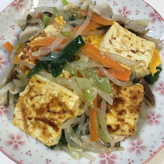 節約料理！野菜たっぷり豆腐チャンプル